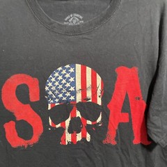 Sons of Anarchy Shirt Mens Large Black Crew Neck Short Sleeve Graphic Pullover