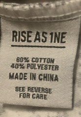 RISE AS 1NE White/Black Shirt w/Zippers High Low Shirt Medium Item #1161