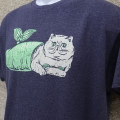 Delta Pro Weight Graphic T Shirt Large Blue Cat-Fish Print (see photo)