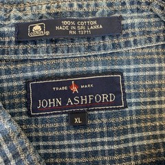 John Ashford Long Sleeves Blue Plaid Button Down Mens Shirt Sz XL 100% Cotton