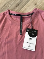 Kenneth Cole Small Tech Crew Neck Knit T-Shirt Brier Rose Super Soft $49