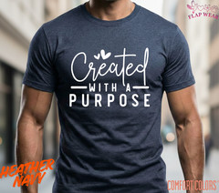 Unisex Created With A Purp T-Shirt, Men T shirt,Women T shirt Gift Christian Top