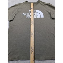 The North Face Mens Graphic T-Shirt Olive Green White Logo Cotton Blend Size L
