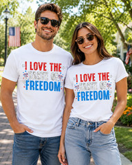I Love The Taste of Freedom – Couples Matching 4th of July T-Shirt