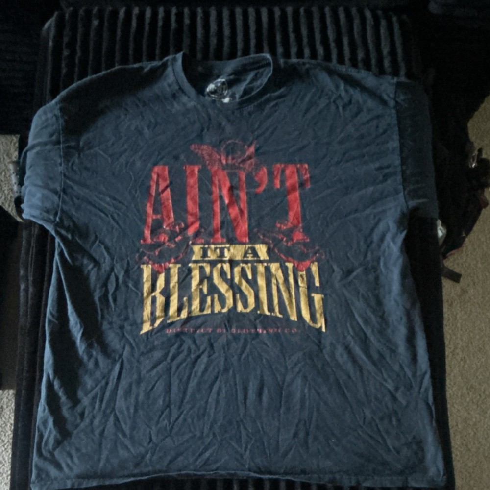 District 81 Clothing Co. ‘Ain’t It A Blessing’ Men’s T-Shirt 2X Black Cotton