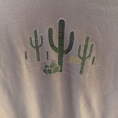 Green studded women’s Cactus Desert Graphic Tee S Hanes Heavyweight 50/50
