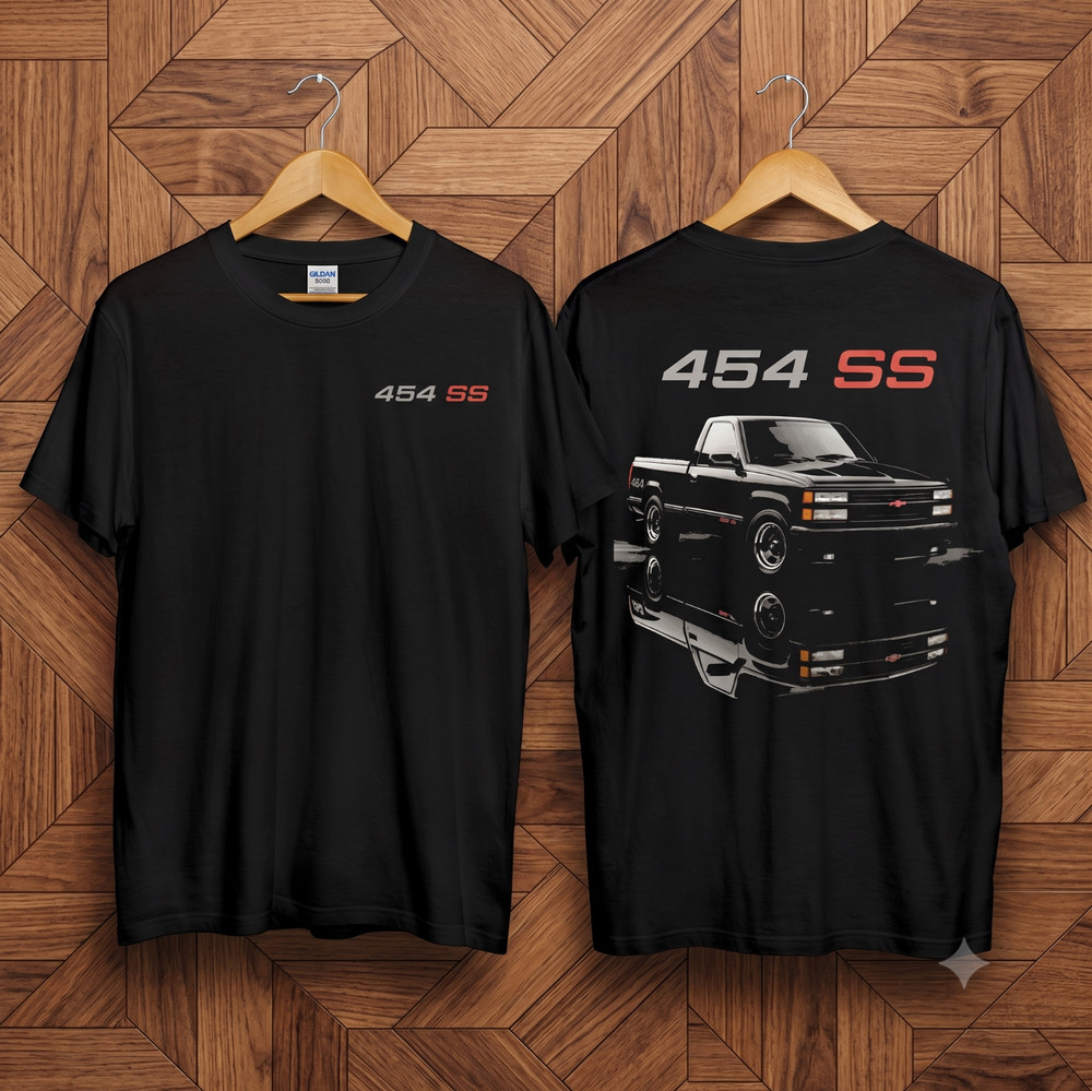 Chevy 454 SS Dual Threat OBS Trucks Graphic Tee Hell Star Car Enthusiast T-Shirt