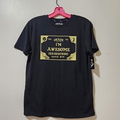 Ouija Board Game Mystifying Oracle (I’m Awesome) Black T Shirt Youth Medium 8/10