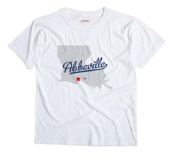 Abbeville Louisiana LA T-Shirt MAP