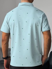 2026 Summer Best-selling Men’s Simple Patterned Printed Short-Sleeved Polo Shirt
