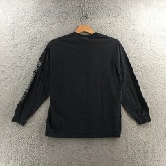 Aaa Shirt Top Mens XL Black Cotton Long Sleeve Graphic Print Crew Neck Pullover
