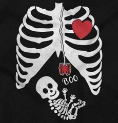 Spooky Halloween Maternity Skeleton Xray Graphic T Shirts for Women T-Shirts