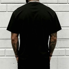 Men’s Loose Street Style T-Shirt — Colorful Patchwork Teddy Bear Graffiti