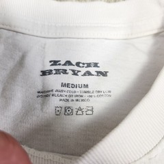 Zach Bryan Shirt Adult Medium Quittin Time Tour Heavy Cotton Country Music White