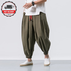 Fgkks Spring Men Loose Harem Pants Chinese Linen Overweight Sweatpants High Qual