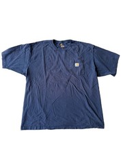 Carhartt Pocket T-Shirt Mens XL Blue Crew Neck Short Sleeve Original Fit