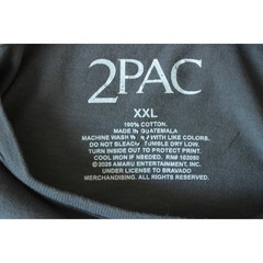 2Pac Tupac Shakur Graphic Portrait T-Shirt XXL Gray Short Sleeve Hip Hop Tee