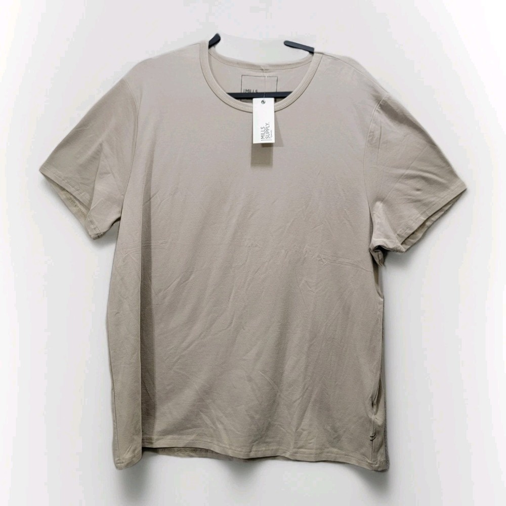 Mills Supply By Splendid – Mens XL Ivory Tan Short Sleeve Jersey Tee -NWT $58