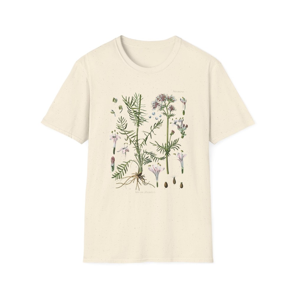 1887 valerian herb valeriana officinalis botanical print tshirt