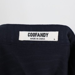 COOFANDY Mens Navy Blue Striped Collar Short Sleeve Button Up Shirt Size L