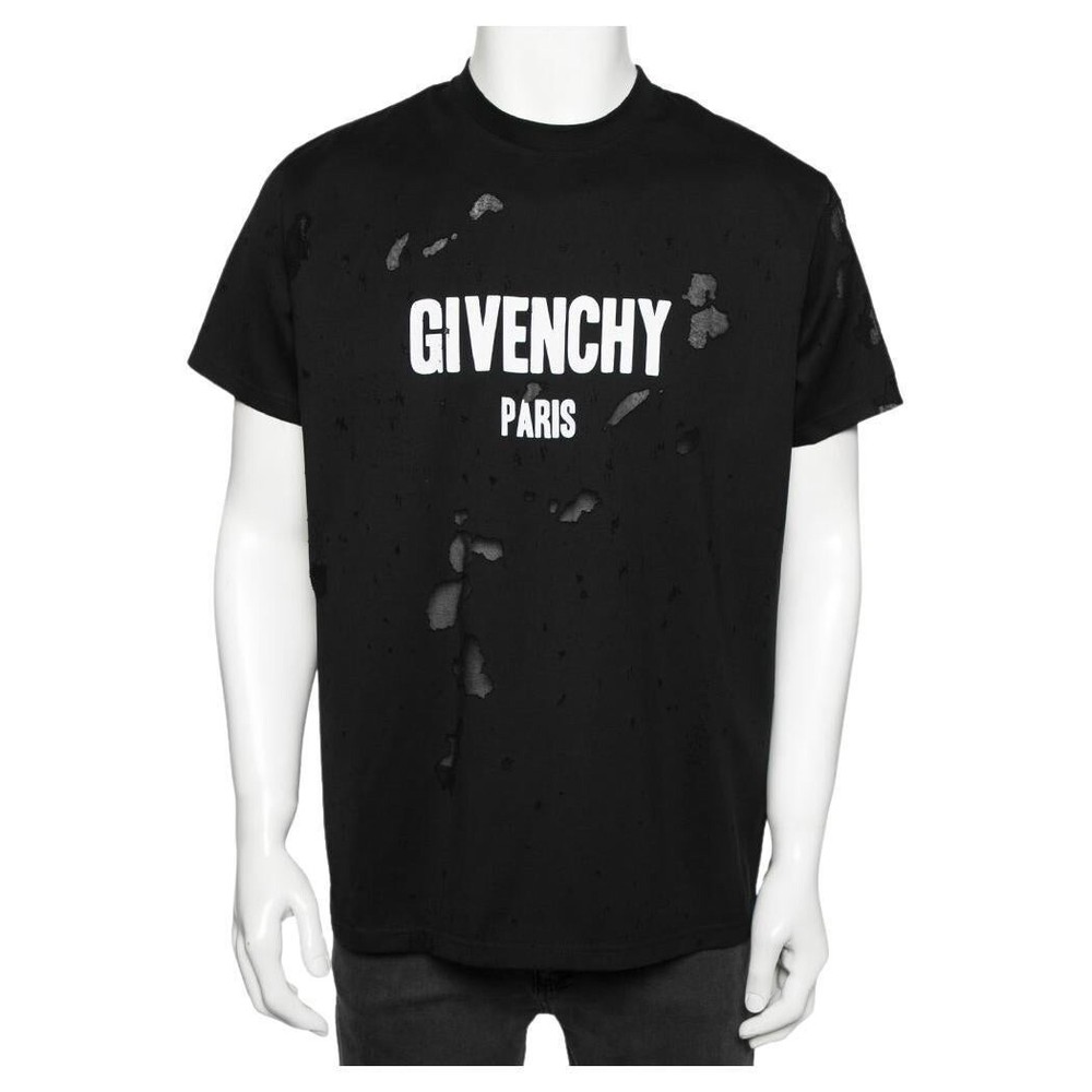 Grail Givenchy Paris Black Heavily Distressed Oversized T Shirt 100% AUTHENTIC M