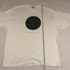 Hanes Beefy-T Asphalt Jungle 100 LBS Weight Plate Graphic T-Shirt Mens XL White