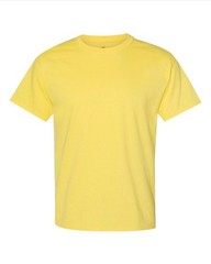 Hanes 5170 5XL EcoSmart Crewneck Short Sleeve Tee Pit to Pit 31″ Unisex Yellow