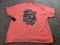 Outrank Brand T-Shirt Size 2XL Salmon Pink Savage Vibes Panther Graphic Tee