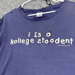 Delta Shirt Mens XL Blue I Is A Kollege Stoodent Graphic Tee Funny College