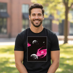 Abstract Space Art With Galaxy And Planets Unisex T-Shirt