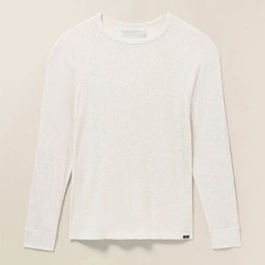 Faherty Long Sleeve Cloud Waffle Crew Ivory Heather NWT XXL Pima Cotton Thermal