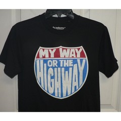 Academy Sports Short Sleeve Crew Graphic Tee Black My Way or the Highway SM $20
