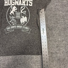 Harry Potter Hogwarts Crest Graphic T-Shirt Gray Linen Blend Mens Small S
