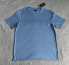 Greg Norman T Shirt Men’s Medium Light Blue Pocket Tee Relaxed Fit Short Sleeve