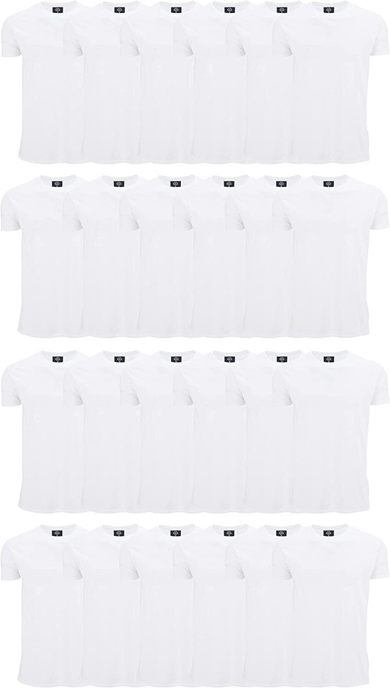 SOCKS’NBULK 24 Pack Bulk Mens Cotton Crew Neck Short Sleeve T-Shirts Mix Colors