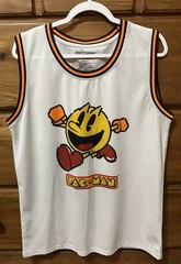 Pac-Man Basketball Jersey Men L White C-Life Group Bandai Namco Power Up Japan