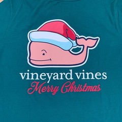 Vineyard Vines Shirt Mens Small Green Whale Merry Christmas Long Sleeve NWT