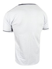 Mens White T-Shirt Designer Bucheli Italian Stripe Gold Tiger Slim Fit Crew Neck