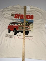 Ford Bronco 1967 Graphic T Shirt Mens 2XL Cream Licensed Retro SUV Tee NWT