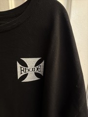 Rhude Cross Men’s Black 2XL Twill Cotton Graphic Logo T-Shirt Size XXL ￼