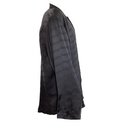Balenciaga Bb Logo Print Long Sleeve Shirt In Silk Men Black Size 43