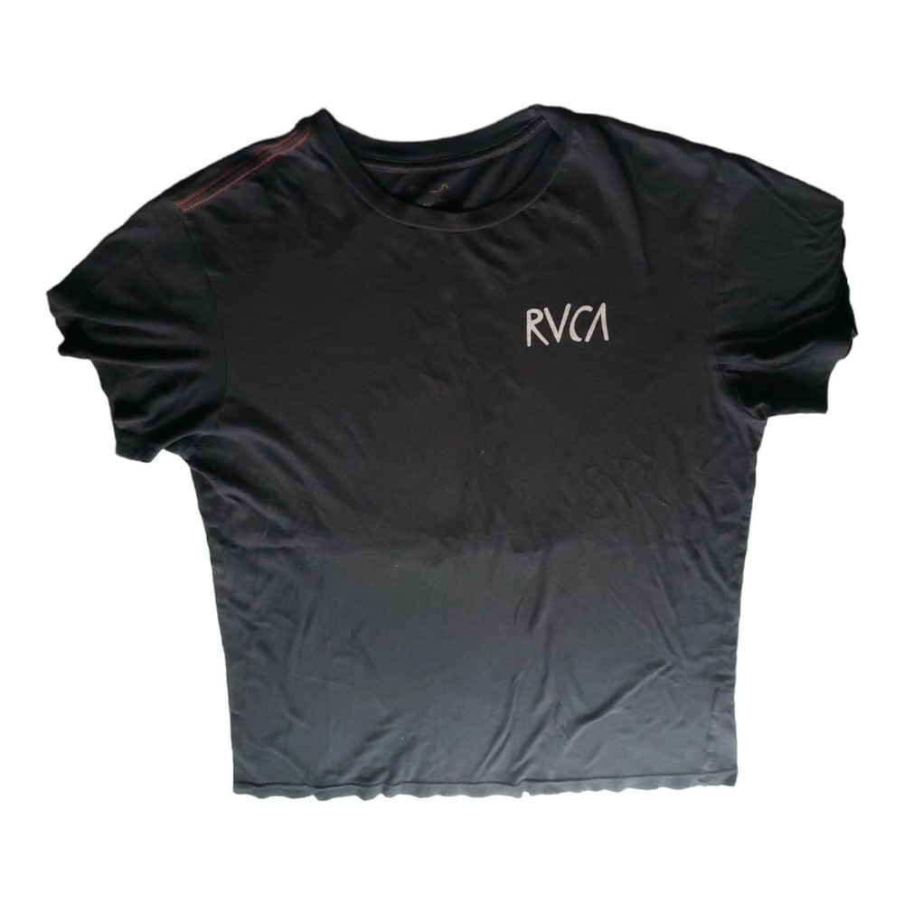RVCA Black Red Contrast Stitch Short Sleeve T Shirt Mens M