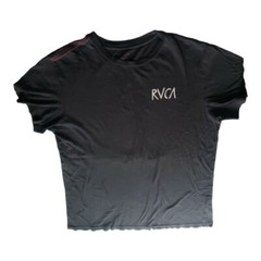 RVCA Black Red Contrast Stitch Short Sleeve T Shirt Mens M