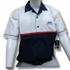 Ford Racing Pit Mechanic Button Down Work Crew Shirt Official Licensed