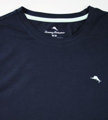 Tommy Bahama Mens T-Shirt Tee M Premium Short Sleeve Regular Fit Stretch Navy