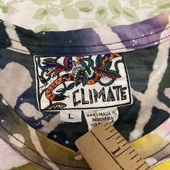 VTG Climate Colorful Tie Dye Scribble Art AOP Boxy T-Shirt L Single Stitch