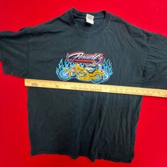 Vintage 90’s Y2K Men’s Perewitz Motorcycles Bike Harley Flames T-Shirt Black