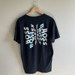 Boss men’s t-shirt XL blue logo fancy trendy modern soft material Pima Cotton