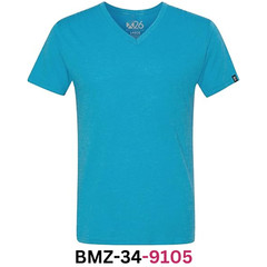 Men’s Tri-blend Soft Wash Jersey V-Neck Everyday Plain & Heather T-Shirt, Blue L