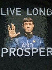 Star Trek Discovery Spock “Live Long And Prosper” T-Shirt Navy Blue Size Medium